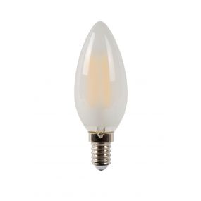 ampoule à incandescence bougie LED à intensité variable - 9,9 cm - E14 - 4W - 2700K - albâtre