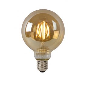 Lucide LED filament lamp - Ø 9,5 x 12,5 cm - E27 - 5W dimbaar - 2700K - amber