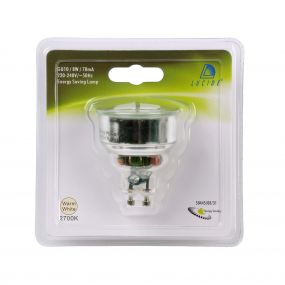 ampoule à économie d'énergie - GU10 - 8W - 2700K - blanc