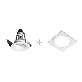 Nova Luce Ottavia-C - spot encastrable - 100 x 100 mm, Ø 75 mm taille d'encastrement  - blanc