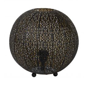 Lucide Tahar - lampe de table - Ø 33 cm - noir
