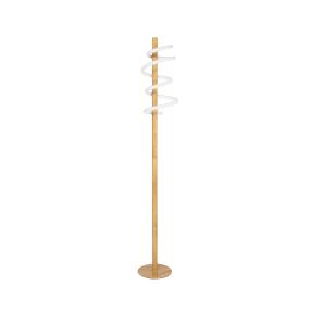 Nova Luce Mirco - lampadaire - 140 cm - 18W LED inclus - couleur bois et blanc