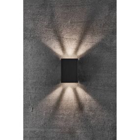 Nordlux Fold - applique murale extérieure - 10,6 x 4,5 x 14,9 cm - 2 x 3,5W LED inc. - IP54 - noir