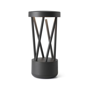 Faro Twist - lampe de jardin - Ø 14,5 x 30 cm - 10W LED inclus - IP65 - gris foncé