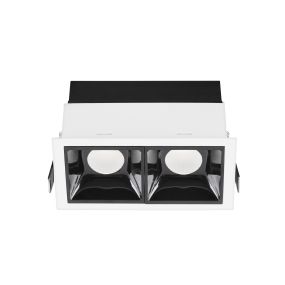 Nova Luce Sorel - spot à encastrer - 115 x 62 mm, 108 x 57 mm encastré - 2 x 7W LED inclus - blanc et noir