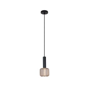 Maxlight Mesh - lampe suspendue - Ø 9 x 150 cm - 5W LED inclus - noir mat et or