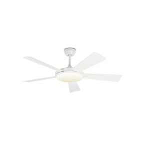 Faro Saona - ventilateur de plafond avec lumière, télécommande et minuterie - Ø 132 cm - 24W LED dimmable inclus - blanc mat