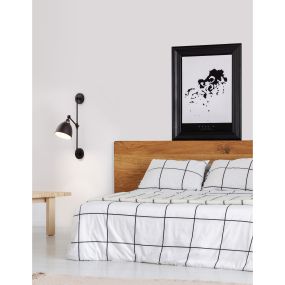 Nova Luce Virgo - applique murale - 16 x 27 x 44 cm - noir et laiton