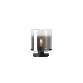 Searchlight Sweden - lampe à poser - Ø 20 x 26 cm - noir mat et ombre fumé
