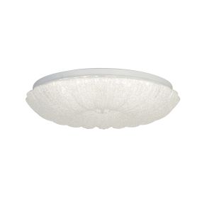 Searchlight Pandora - plafonnier - Ø 33 x 9 cm - 18W LED dimmable inclus - chrome et transparent