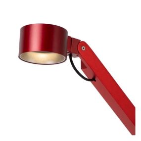 Lucide Ogden - lampe de bureau - 49 x 20 x 90 cm - 7W LED dimmable inclus - rouge