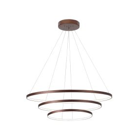 Nova Luce Ferrol - lampe suspendue - Ø 80 x 150 cm - 111W LED dimmable inclus - brun café