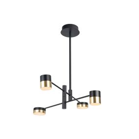 Maxlight Puma - lampe suspendue - Ø 82 x 74 cm - 4 x 7W LED inclus - noir et or