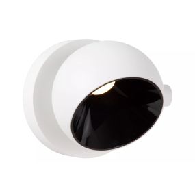 Lucide Esfera - spot de plafond - Ø 11,2 x 10,1 cm - 10W LED dimmable inclus - blanc avec noir