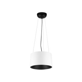 Nova Luce Atil - lampe suspendue - Ø 35 x 210 cm - 24W LED inclus - blanc sablé et noir