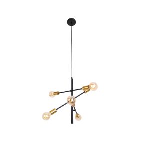 Maxlight Todi - lampe suspendue - Ø 60 x 170 cm - noir et or