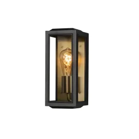 Konstsmide Capri Mini – applique murale extérieure – 12,5 x 15 x 30 cm – IP44 – noir et laiton