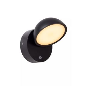 Lucide Finn - applique murale extérieure avec détecteur - 13,5 x 11 x 13,2 cm - 12W LED inclus - IP54 - noir