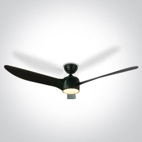 ONE Light Black Body - ventilateur de plafond avec lumière et télécommande - Ø 132 x 35 cm - 22W LED inclus - noir