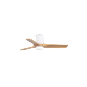 Faro Heywood Tub S - ventilateur de plafond avec lumière et télécommande - Ø 90 x 23.2 cm - blanc mat et pino