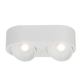 AEG Leca – spot en saillie 2 lumières – 26 x 13 x 7 cm – 2 x 9W LED dimmables incluses – blanc