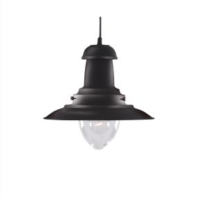 Searchlight Fisherman - lampe suspendue - Ø 32 x 120 cm - noir