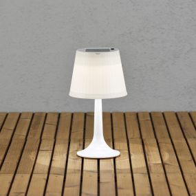 Konstsmide Assisi Solar - lampe de table solaire - 19 x 36 x 19 cm - 0,5W LED inclus - IP44 - blanc