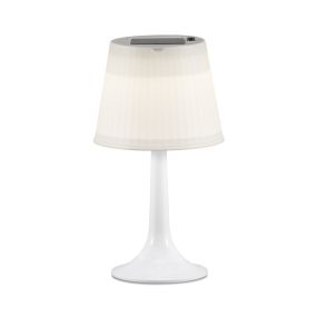 Konstsmide Assisi Solar - lampe de table solaire - 19 x 36 x 19 cm - 0,5W LED inclus - IP44 - blanc