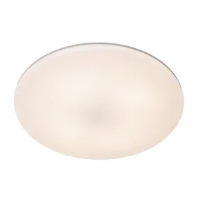 Lucide Olson - plafonnier - Ø 29 x 4,5 cm - 24W LED dimmable inclus - IP54 - opale et blanc