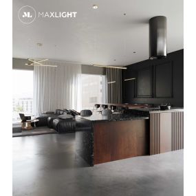 Maxlight Trio - lampe suspendue - 100 x 3,6 x 150 cm - 3 x 12W LED dimmable inclus - or brossé