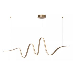 Lucide Lambada - lampe suspendue - 160 x 8 x 220 cm - 33W dimmable LED inclus - laiton