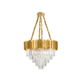 Nova Luce Grane - lustre - Ø 73 x 120 cm - or et transparent