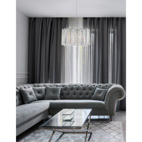 Nova Luce Element - lampe suspendue - Ø 41 x 146 cm - chrome et transparent