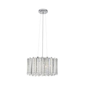 Nova Luce Element - lampe suspendue - Ø 41 x 146 cm - chrome et transparent