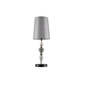 Nova Luce Damo - lampe de table - Ø 22 x 62 cm - noir mat, gris et brun