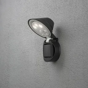 Konstsmide Prato - lampe murale extérieure sur batterie - 16 x 16 x 24 cm - 1,5W LED incl. - IP44 - noir