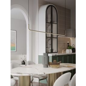 Nova Luce Strita - lampe suspendue -  101 x 150 x 7 cm - 20W LED inclus - noir sablé