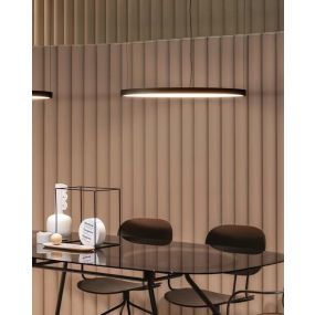 VK Lighting Circulus - lampe suspendue - Ø 65,9 x 200 cm - 30W LED dimmable inclus - noir