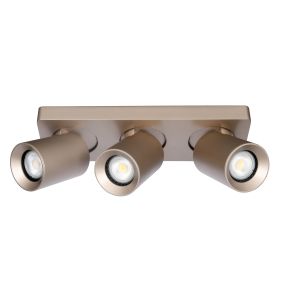 Artdelight Megano – spot en saillie 3 lampes – 30 x 10 x 11,5 cm – champagne