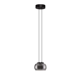 Nova Luce Bios - lampe suspendue - Ø 18 x 166 cm - 9W dimmable LED inclus - noir mat et gris fumé