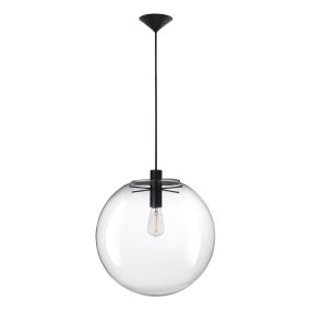 Nova Luce Ovvio - lampe suspendue - Ø 40 x 195 cm - transparent et noir