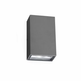 Faro Ling - applique murale - 9,2 x 7,1 x 15,7 cm - 6W LED inclus - IP54 - gris foncé