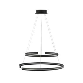 Nova Luce Torrente - lampe suspendue - Ø 80 x 120 cm - 93W LED dimmable inclus - sand black