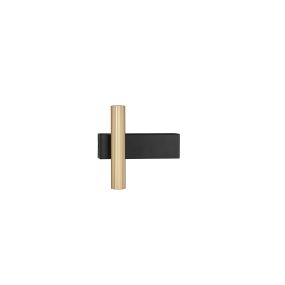 Nova Luce Paron - applique murale - 5,5 x 15 x 15 cm - 6W LED inclus - noir sablé et or