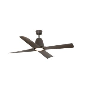 Faro Typhoon - ventilateur de plafond avec lumière et télécommande - Ø 130 cm - 16W LED inclus - IP44 - marron
