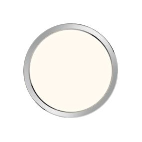Nordlux Oja - plafonnier de salle de bains - Ø 30 x 2,5 cm - fonction Moodmaker SceneSelect à 3 niveaux (3000K-4000K) - 14,5W LED inclus - IP54 - chrome