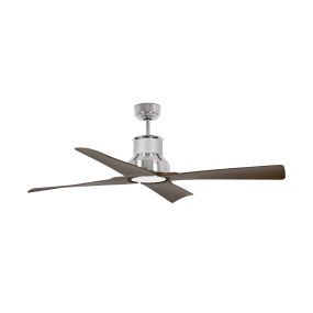 Faro Winche - ventilateur de plafond avec lumière et télécommande - Ø 127 cm - 16W LED inclus - chrome et marron