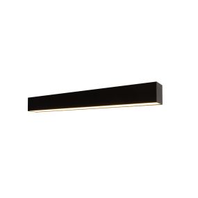 Roi Du Luminaire Linear - plafonnier - 57 x 6,5 x 5 cm - 18W LED inclus dimmable - noir - couleur de lumière blanc chaud