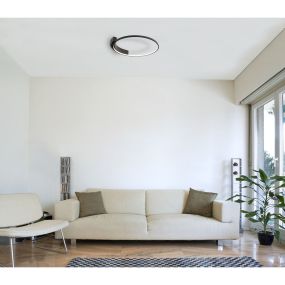 Maxlight Velvet - plafonnier - Ø 60 x 8 cm - 38W LED inclus - noir