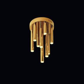 Maxlight Organic - plafonnier - Ø 20 x 34 cm - 10 x 1W LED dimmable inclus - or